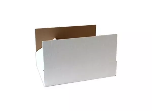 Amerikaanse vouwdoos enkele golf wit 430x320x90mm