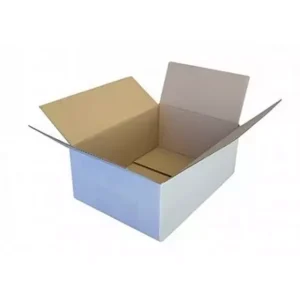 Amerikaanse vouwdoos enkele golf wit 370x250x145mm