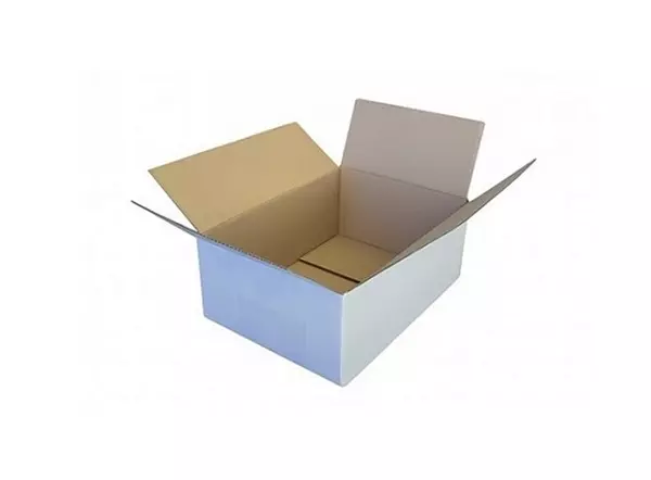 Amerikaanse vouwdoos enkele golf wit 370x250x145mm