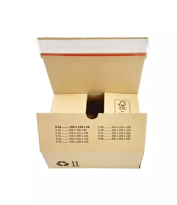 Autolockdoos enkele golf bruin B-golf model C 213x153x109mm