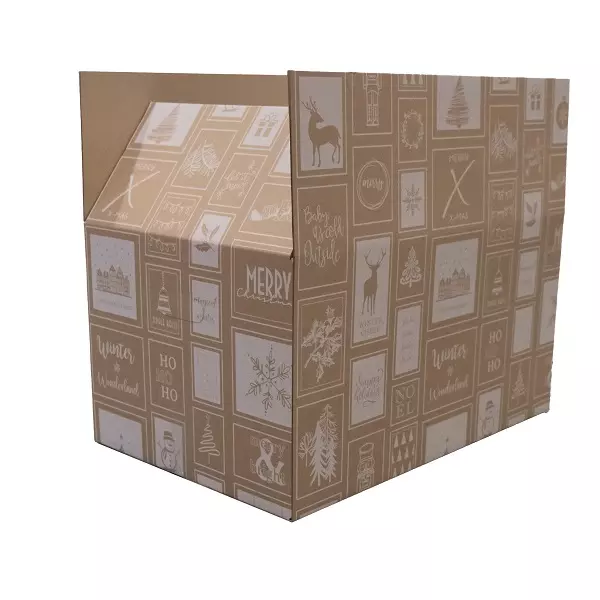 Kerstdoos frames white gold 590x390x306mm