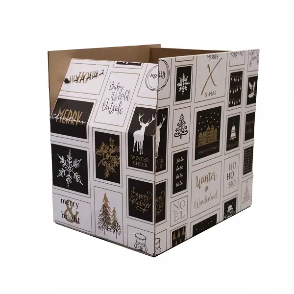 Kerstdoos frames black gold 390x290x232mm