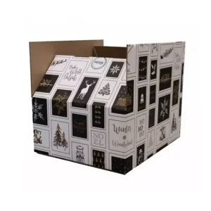 Kerstdoos frames black gold 490x390x200mm