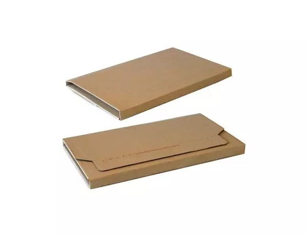 Wikkeldoos met plakstrip A5 enkele golf bruin 217x155x5-50mm