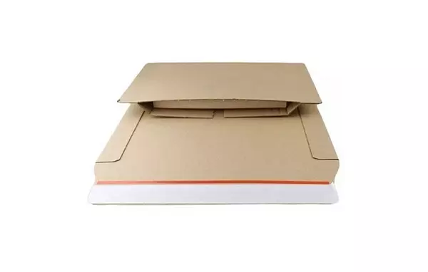 Wikkeldoos met plak- en scheurstrip A5 enkele golf bruin 217x155x10-50mm