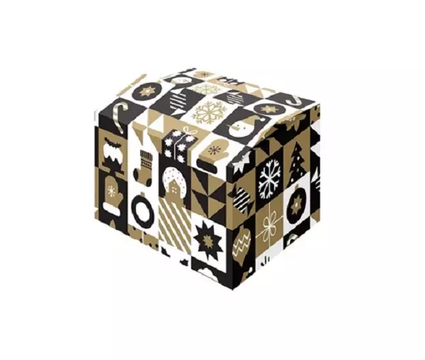 Kerstdoos Pattern Gold 450x350x230mm