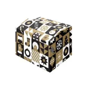 Kerstdoos Pattern Gold 390x290x232mm