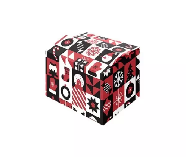 Kerstdoos Pattern Red 450x350x230mm