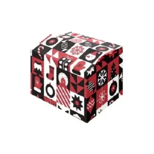 Kerstdoos Pattern Red 390x290x232mm